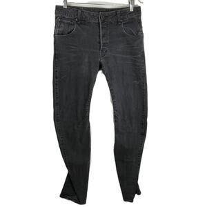 G-Star Raw Arc Zip Jeans Men’s 32x34 Black Slim Tapered‎ Distressed Denim
